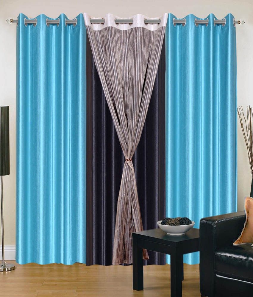 60% OFF on HomeZaara Polyester Multicolor Fleur-de-lis Eyelet Curtain