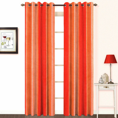 11% OFF on Skipper Cotton Red Striped Eyelet Curtain 11% OFF on Skipper Cotton Red Striped Eyelet Curtain