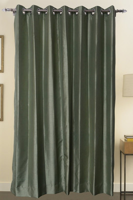 ZappyCart Polyester Green Solid Eyelet Curtain ZappyCart Polyester Green Solid Eyelet Curtain