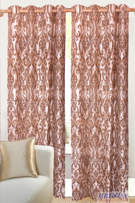 40% OFF on Vrinda Polycotton Multicolor Floral Eyelet Curtain