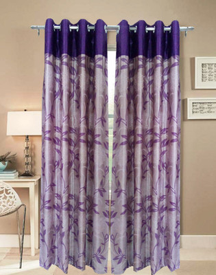 67% OFF on Homefab India Polyester Purple Solid Eyelet Curtain
