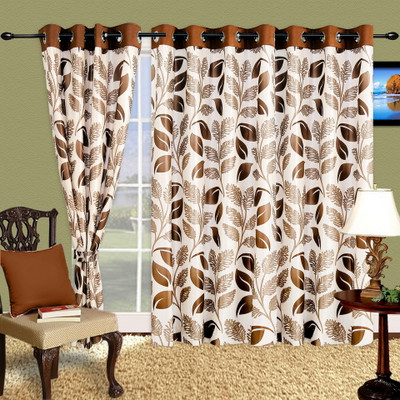 50% OFF on Cortina Polyester Brown Floral Eyelet Curtain 50% OFF on Cortina Polyester Brown Floral Eyelet Curtain