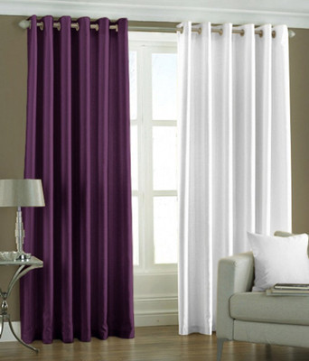 59% OFF on HomeZaara Polyester Purple, White Solid Eyelet Curtain 59% OFF on HomeZaara Polyester Purple, White Solid Eyelet Curtain