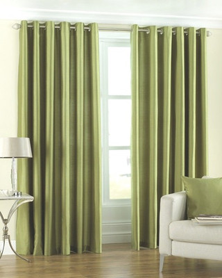 69% OFF on Homefab India Polyester Green Solid Eyelet Curtain