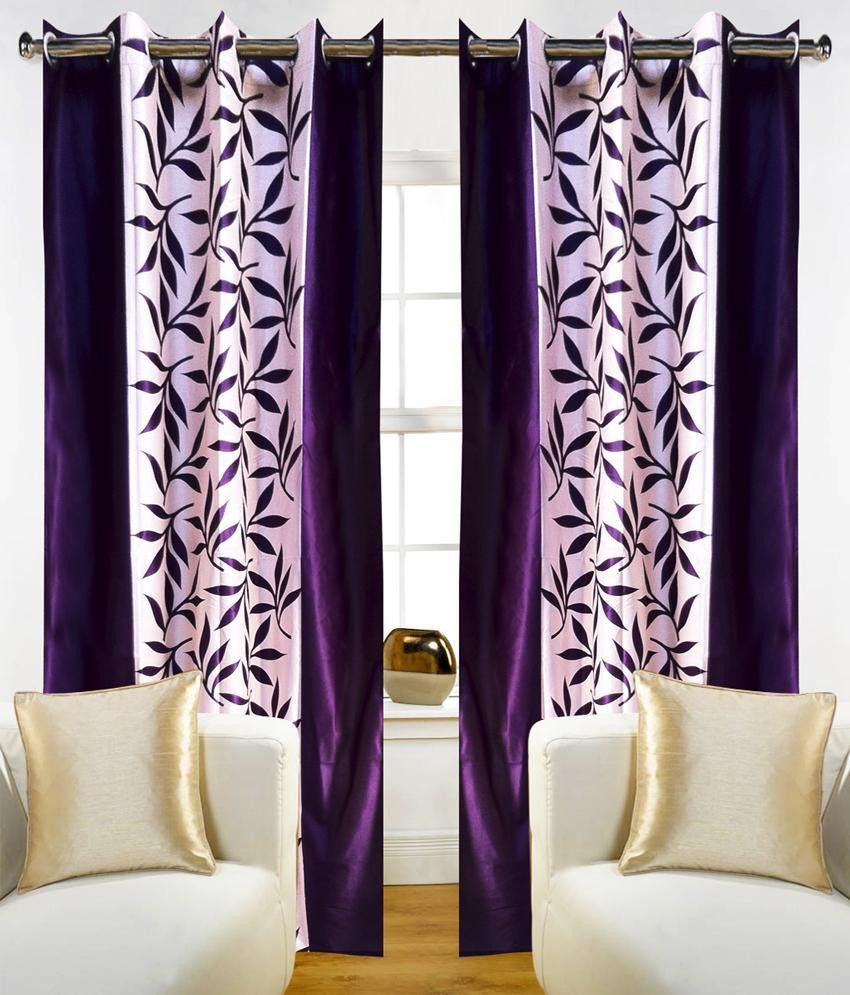 60% OFF on White Wave Polyester Purple Printed Tab Top Curtain 60% OFF on White Wave Polyester Purple Printed Tab Top Curtain