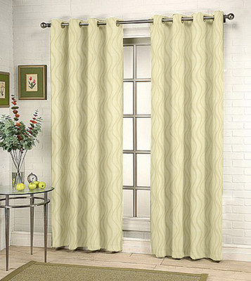 37% OFF on Fabutex Beige Printed Eyelet Curtain