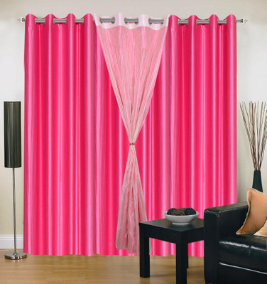 52% OFF on Hargunz Pink Self Design Eyelet Curtain 52% OFF on Hargunz Pink Self Design Eyelet Curtain