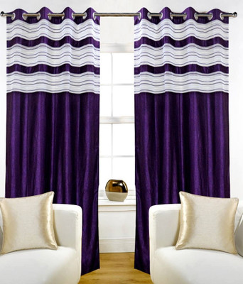61% OFF on K-Star Polyester Purple Printed Eyelet Curtain