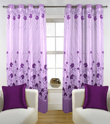 50% OFF on Kings Polycotton Purple Floral Eyelet Curtain