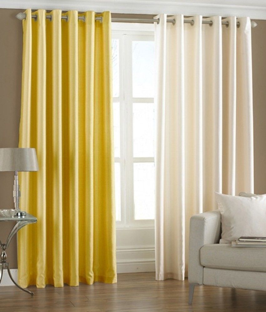 39% OFF on Hargunz Polyester Yellow, Beige Self Design Eyelet Curtain 39% OFF on Hargunz Polyester Yellow, Beige Self Design Eyelet Curtain