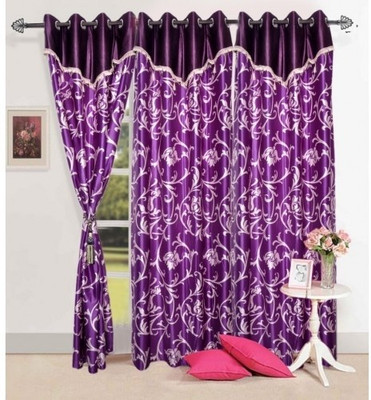 HomeZaara Polyester Purple Self Design Eyelet Curtain HomeZaara Polyester Purple Self Design Eyelet Curtain