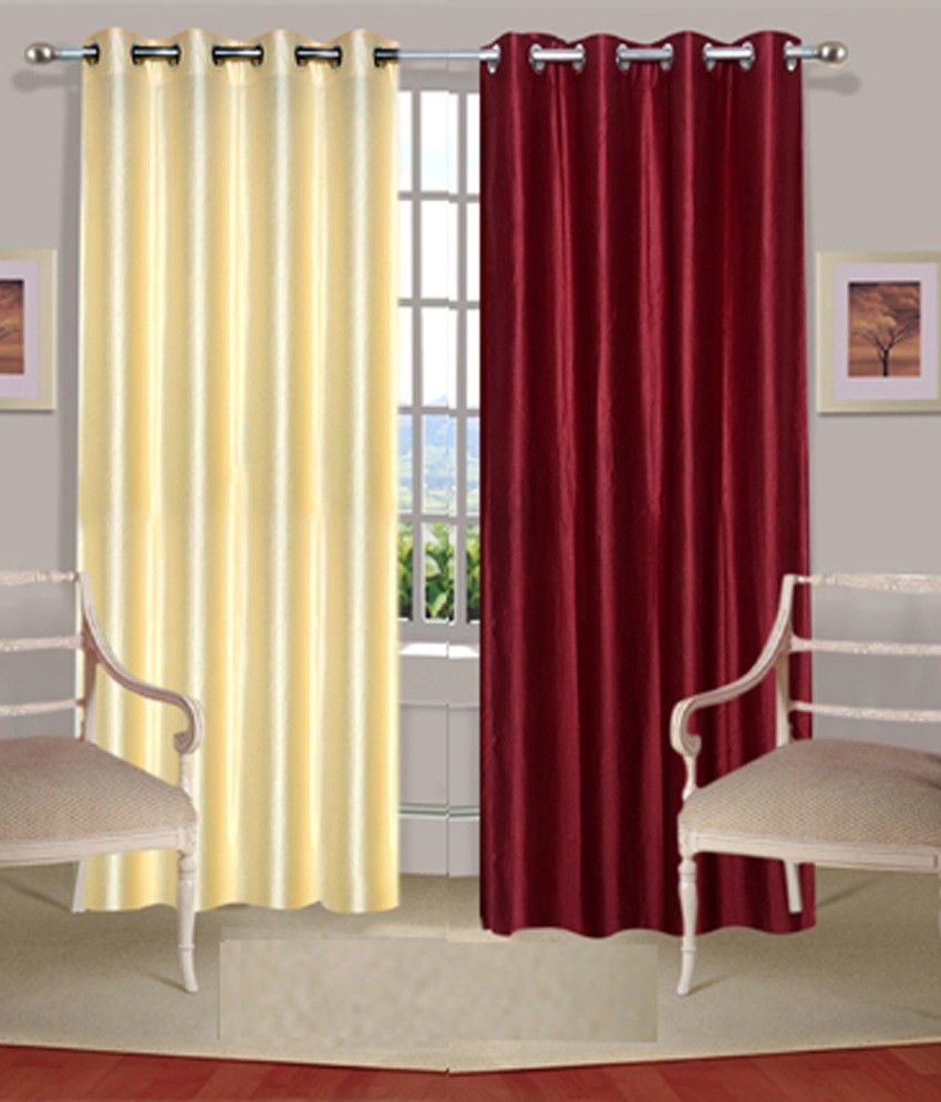 56% OFF on ExpressionsHome Polyester Maroon, Beige Solid Eyelet Curtain 56% OFF on ExpressionsHome Polyester Maroon, Beige Solid Eyelet Curtain