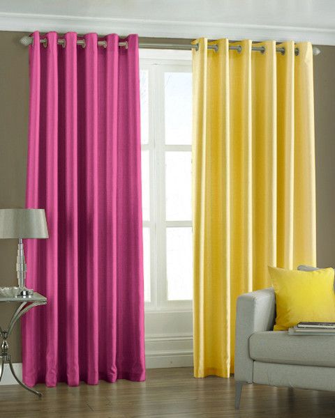 33% OFF on Pindia Polyester Multicolor Abstract Eyelet Curtain