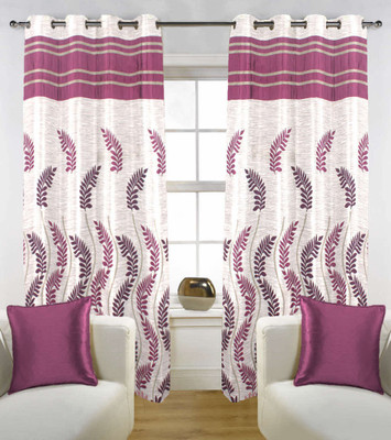 20% OFF on D��cor Special Polyester Pink Floral Eyelet Curtain