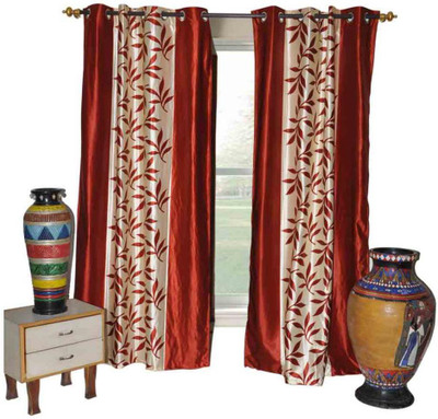 55% OFF on The Fancy Mart Polyester Multicolor Printed Eyelet Curtain