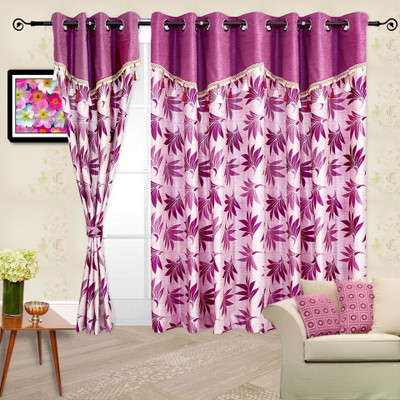 42% OFF on Cortina Polyester Purple Solid Eyelet Curtain