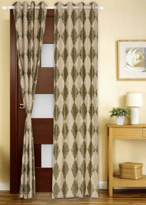 71% OFF on Dreams Polyester Green Printed Eyelet Curtain