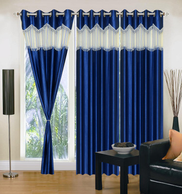 56% OFF on IWS Polyester Multicolor Geometric Eyelet Curtain