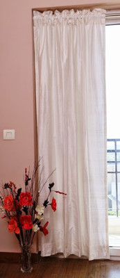 ZappyCart Silk Pure White Solid Tab Top Curtain