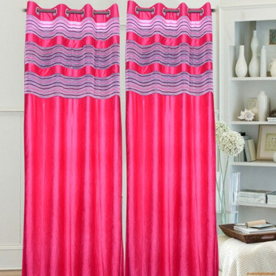 66% OFF on HomeZaara Polyester Pink Floral Eyelet Curtain 66% OFF on HomeZaara Polyester Pink Floral Eyelet Curtain