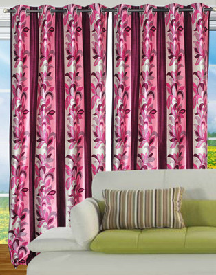 68% OFF on Hargunz Polyester Lavender Solid Eyelet Curtain