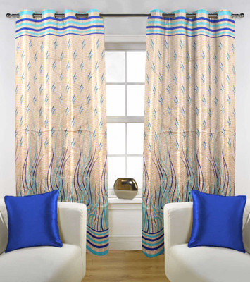 55% OFF on Kings Polycotton Blue Floral Eyelet Curtain