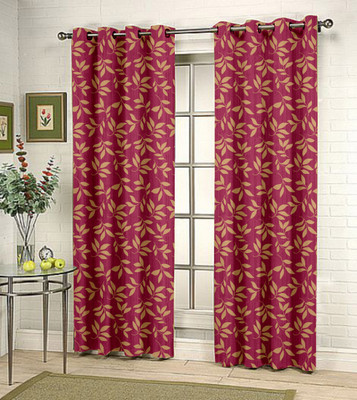 37% OFF on Fabutex Pink Floral Eyelet Curtain