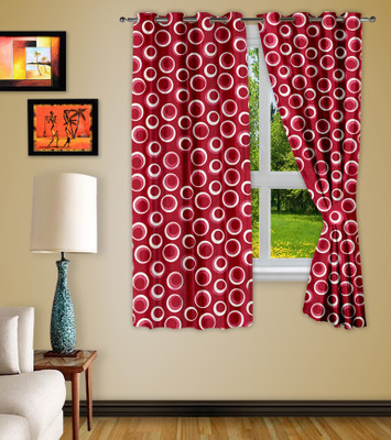 28% OFF on Story @ Home Polyester Multicolor Printed Tab Top Curtain