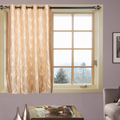 67% OFF on Kings Polycotton Orange Solid Tab Top Curtain