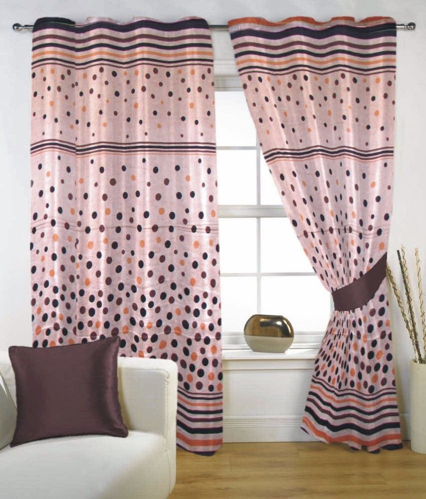 8% OFF on Fabutex Blends Brown Floral Eyelet Curtain
