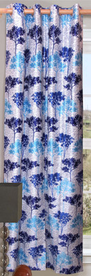 50% OFF on Vrinda Polyester Blue Printed Tab Top Curtain