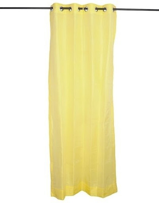 BlindsNcurtains Polyester Yellow Solid Rod pocket Curtain