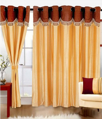 66% OFF on HomeZaara Polyester Multicolor Solid Eyelet Curtain