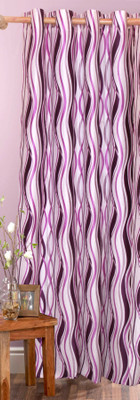 50% OFF on Vrinda Polyester Purple Printed Tab Top Curtain