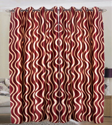 45% OFF on JBG Home Store Polyester Maroon Printed Eyelet Curtain