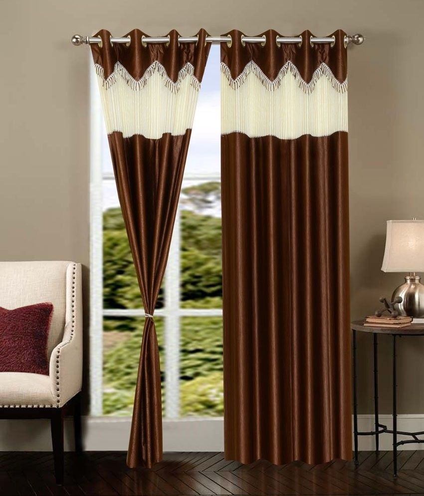 51% OFF on HomeZaara Polyester Multicolor Floral Eyelet Curtain