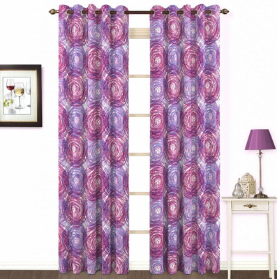 Skipper Polyester Purple Floral Eyelet Curtain Skipper Polyester Purple Floral Eyelet Curtain