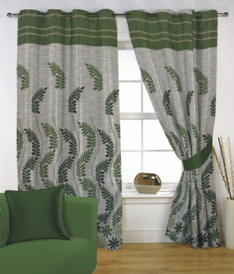 75% OFF on Fabutex Polyester Multicolor Embroidered Eyelet Curtain