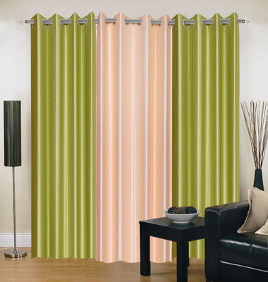 43% OFF on Madhav Product Polyester Multicolor Solid Eyelet Curtain