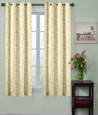 80% OFF on TT Polyester Beige Solid Eyelet Curtain