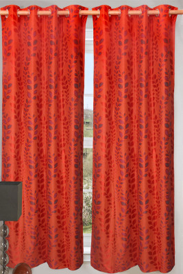 50% OFF on Solitaire Polyester Red Striped Eyelet Curtain 50% OFF on Solitaire Polyester Red Striped Eyelet Curtain