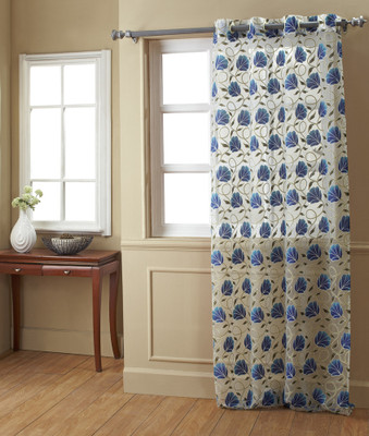 4% OFF on @HOME Polyester Blue Door Curtain 228.6 cm in Height