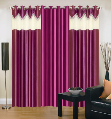 66% OFF on IWS Polyester Multicolor Printed Eyelet Curtain