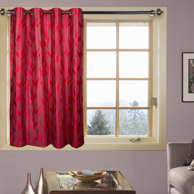 67% OFF on Kings Polycotton Maroon Abstract Tab Top Curtain
