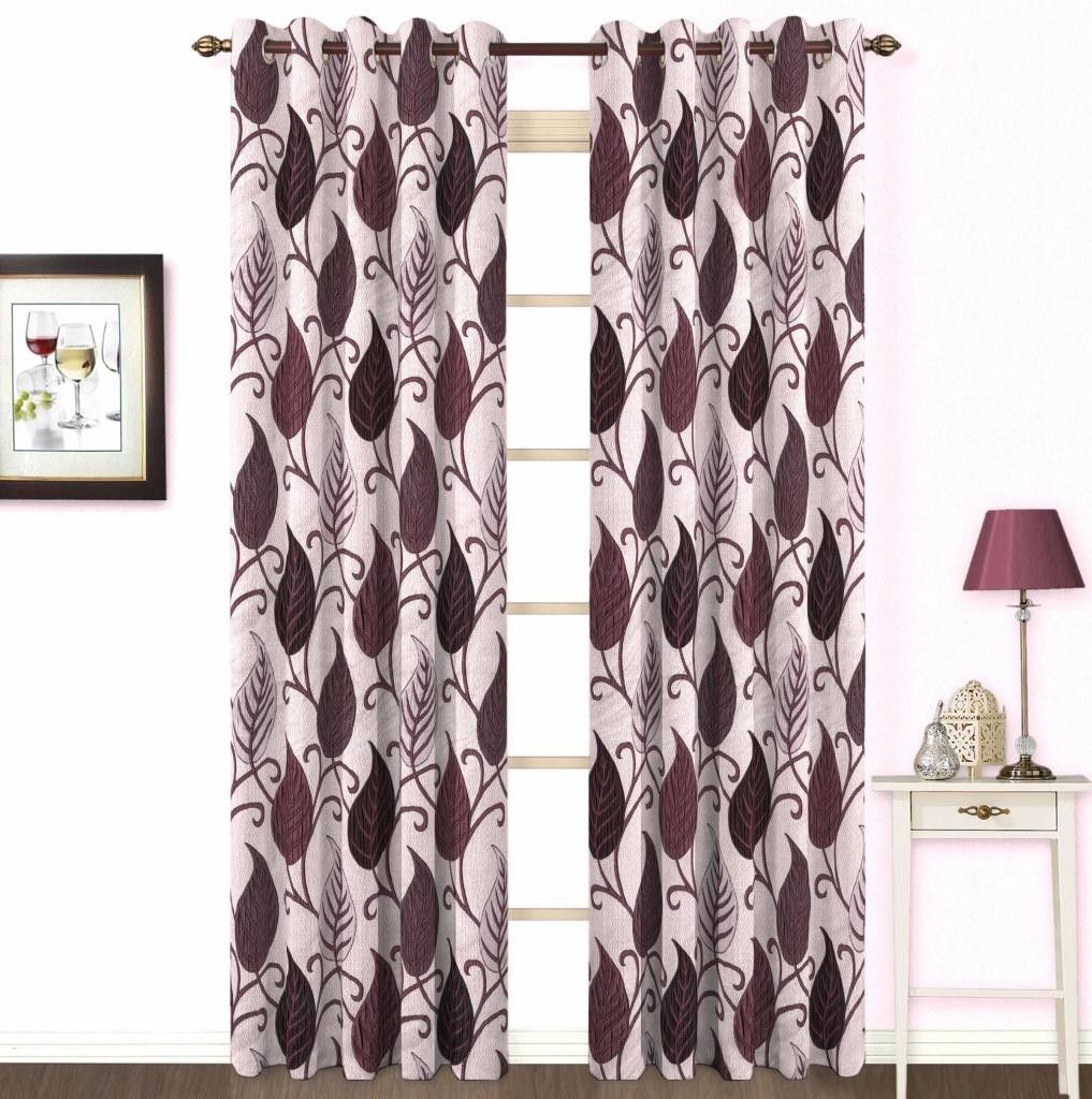 9% OFF on Skipper Polyester, Viscose, Blends Purple Floral Eyelet Curtain