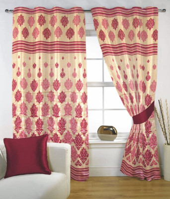 8% OFF on Fabutex Polyester Pink Floral Eyelet Curtain 8% OFF on Fabutex Polyester Pink Floral Eyelet Curtain