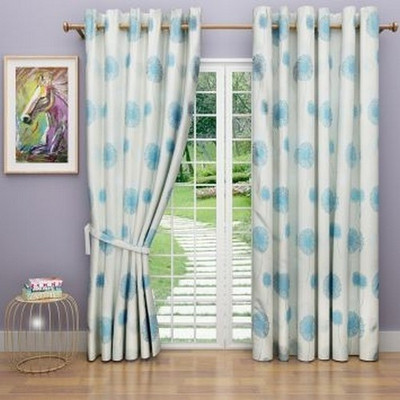 G M HomeFashion Polyester Multicolor Solid Eyelet Curtain