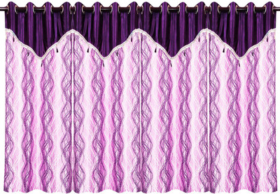 71% OFF on Zikrak Exim Polyester Purple Chevron Eyelet Curtain