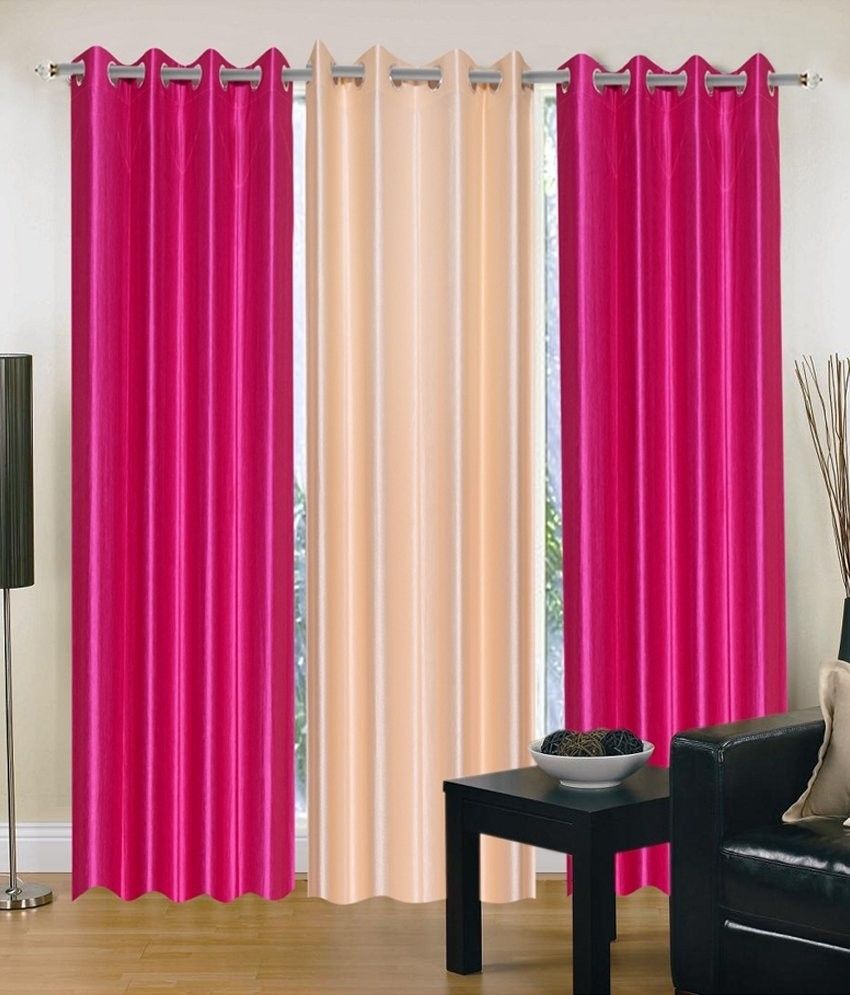 71% OFF on Decor Vatika Polycotton Pink, Beige Solid Eyelet Curtain 71% OFF on Decor Vatika Polycotton Pink, Beige Solid Eyelet Curtain