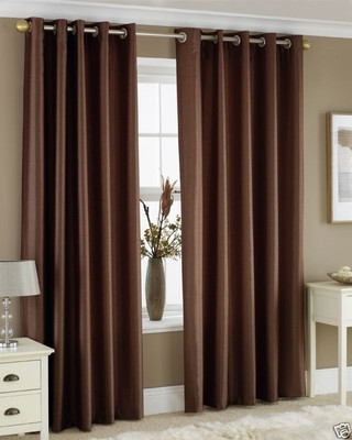 33% OFF on Pindia Polyester Brown Solid Eyelet Curtain